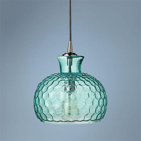 Clark Collection 10 Wide Aqua Jamie Young Glass Pendant 4y529