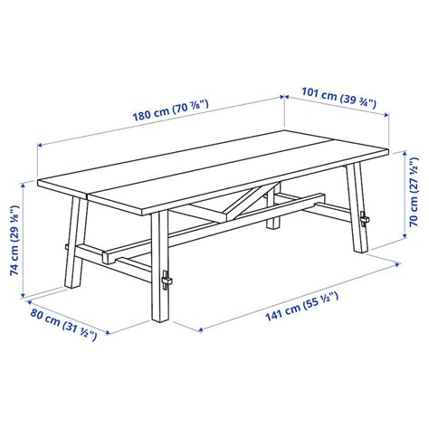 Skogsta Table Acacia 180x101x74 Cm 7078x3934x2918 Ikea