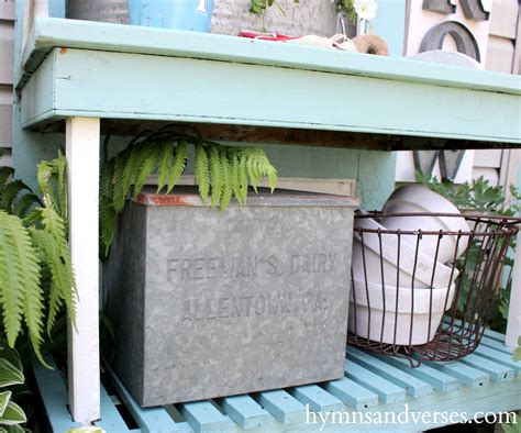 Outdoor Decor Potting Bench Hymns And Verses