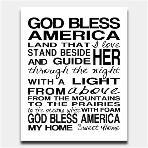 Lyrics To God Bless America Printable