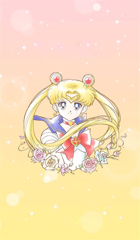 Download Yellow Backdrop Sailor Moon Iphone Wallpaper