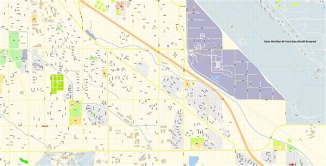 Tucson Arizona Us Pdf Map Vector Exact City Plan High Detailed Street Map Editable Adobe Pdf In