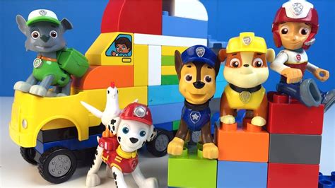 Lego Duplo And Paw Patrol With Chase Marshall Rubble Rocky Rubble And Ryder