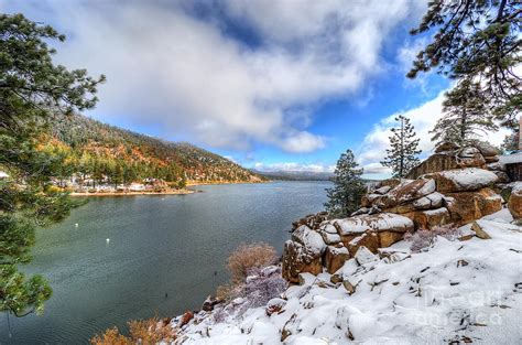 Fall Snow Storm At Big Bear Lake Photograph By Eddie Yerkish