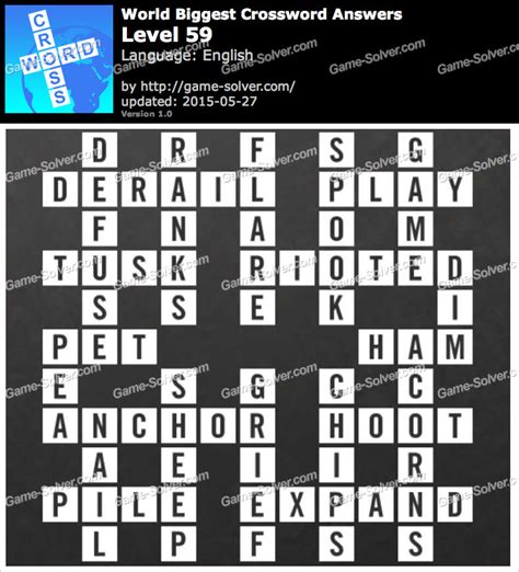 Worlds Biggest Crossword Level 59 Game Solver
