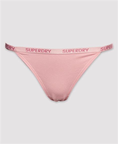 womens organic cotton harper bikini brief 2 pack in pink superdry