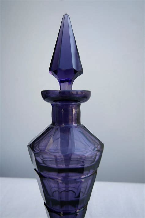 Pair Of Bohemian Amethyst Glass Perfume Bottles At 1stdibs