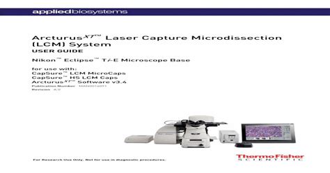 Pdf Arcturusxt Laser Capture Microdissection Lcm System · 2021 1