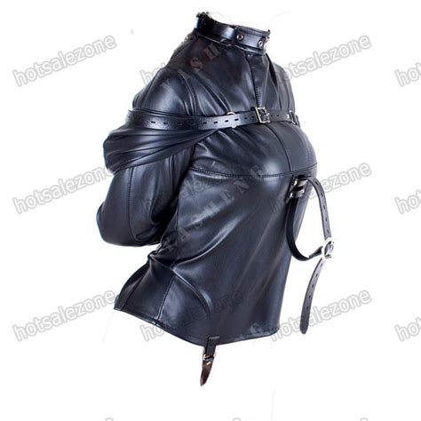 Womens Straitjacket Pu Leather Strict Bondage Kinky Straight Jacket Kinky Black Ebay