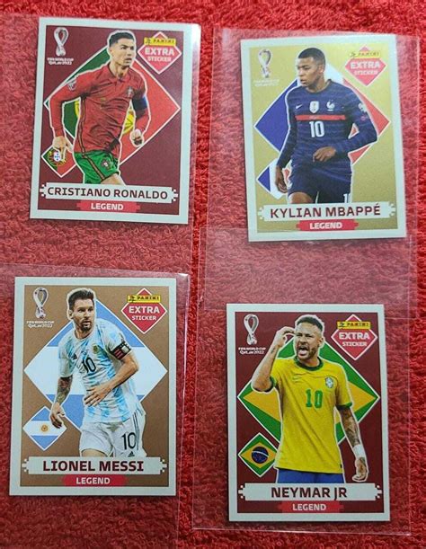 extra sticker mbappe messi cr7 neymar world cup qatar 2022 panini lot ebay
