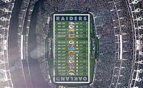 2019 Stadium Schedule Wallpaper Oakland Raiders Oaklandraiders