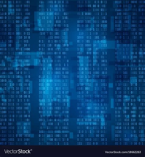 Cyberspace Stream Of Blue Binary Code Futuristic Vector Image