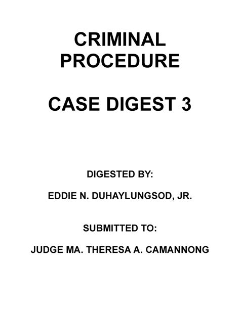 Crim Pro Case Digest 3 Duplicity Of Offense Charge Criminal