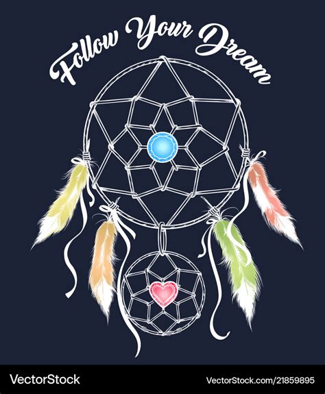 The Dream Catcher Colorful Emblem Royalty Free Vector Image