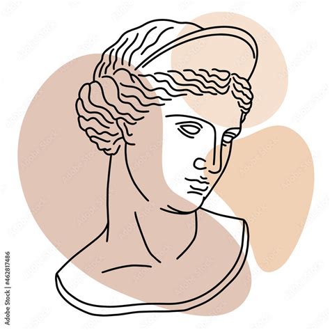 Hand Drawn Vector Of Antique Greek Girl Head Illustration Of Classic