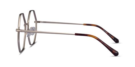Imagine Geometric Matte Silver Full Rim Eyeglasses Eyebuydirect