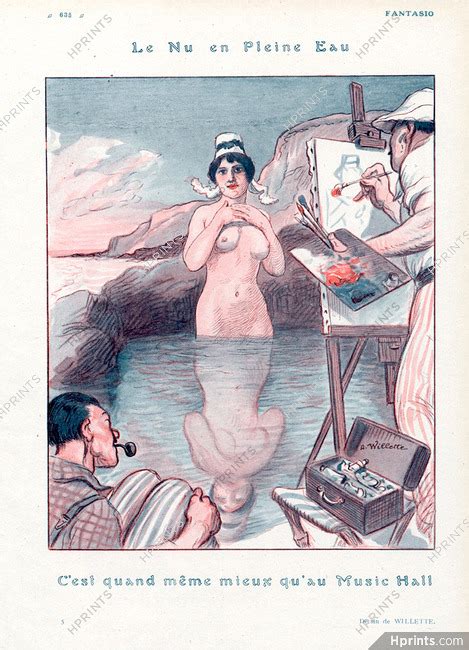 Adolphe Willette 1922 Nude Model Painter Sea Fantasio