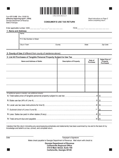 2018 2022 Form Ga Dor St 3use Fill Online Printable Fillable Blank