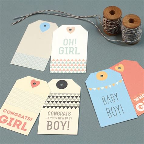 So your best friend had a baby and you're completely clueless about the whole enterprise. New Baby Gift Tags Printable by Basic Invite
