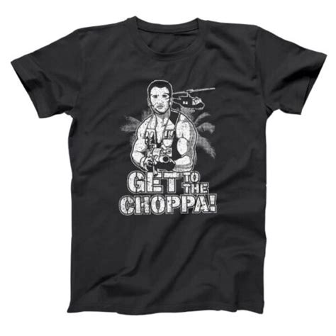 Get To The Choppa Funny 80s Humor Tha Arnold Black Basic Mens T Shirt Ebay