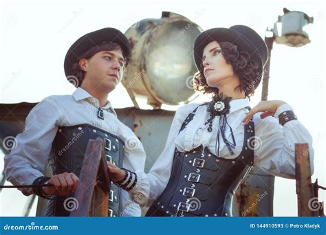 Couple In Love In The Style Of Steampunk Stock Image Image Of Gothic