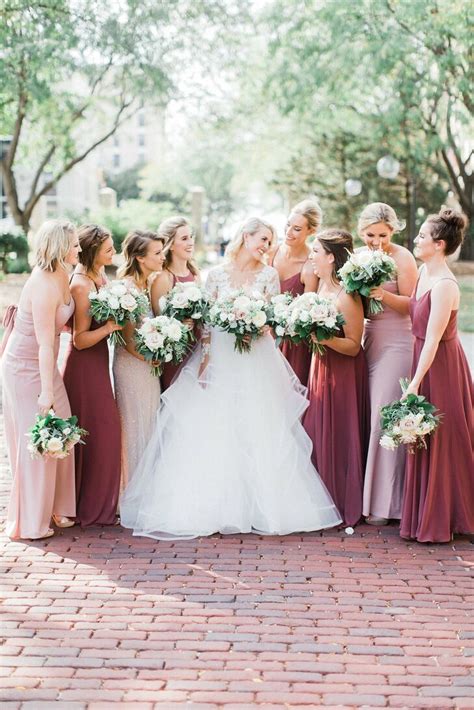 Blush And Dusty Rose Bridesmaid Dresses