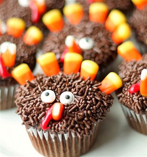 Thanksgiving turkey cupcakes thanksgiving thanksgiving crafts thanksgiving decor thanksgiving ideas thanksgiving food thanksgiving deserts thanksgiving decorations kids will definitely love these 10 cute thanksgiving desserts. 17 Fun and Yummy Thanksgiving Desserts Your Kids Will Love