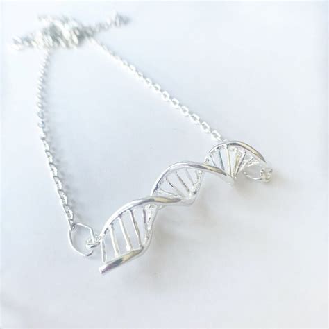Dna Strand Necklace Double Helix Necklace Etsy
