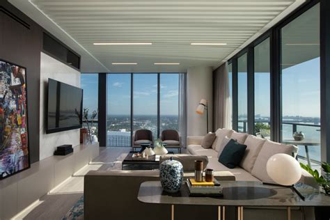 Modern Asian Penthouse Design Contemporary Living Room Miami By