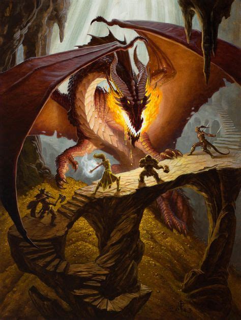 Battling A Red Dragon From The 5e Dungeons And Dragons Players Handbook