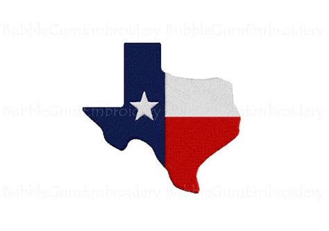 Texas State Shaped Flag Embroidery Design Instant Download Etsy