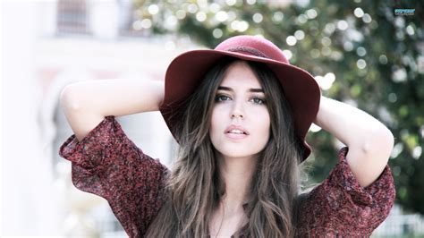 Face Hat Women Outdoors Model Brunette Women Clara Alonso Hd