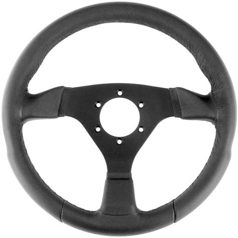 330mm Black Leather Steering Wheel Car Builder Kit And Classic Car