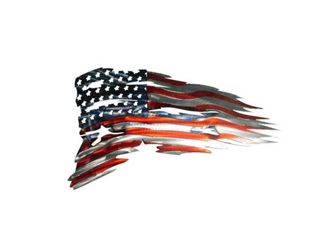 Tattered American Flag American Flag Metal Wall Art American Flag