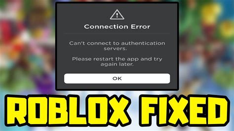 How To FIX Roblox Connection Error Can T Connect To Authentication Servers YouTube