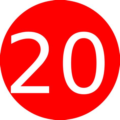 Number 20 Red Background Clip Art At Vector Clip Art Online