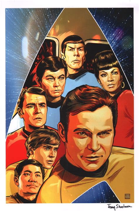 Tony Shasteen Signed Star Trek Idw Comic Art Print ~ 50th Anniversary