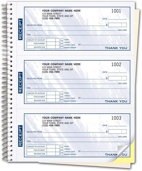Buy Checksimple Blue Cash Receipt Books 3 To A Page Wduplicates Wire