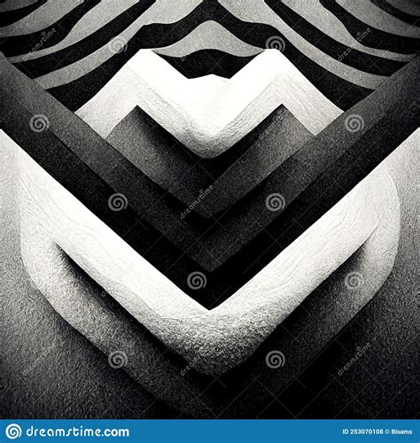 Modern Abstract Dynamic Shapes Black And White Background With Grainy