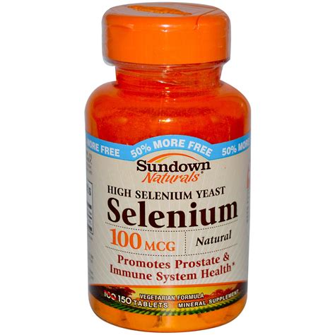 Sundown Naturals High Selenium Yeast Selenium 100 Mcg 150 Tablets