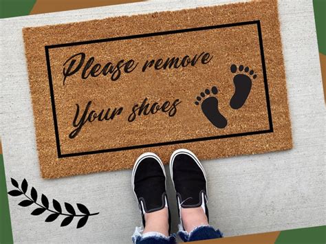 Please Remove Your Shoes Doormat Funny Doormat Shoes Off Etsy