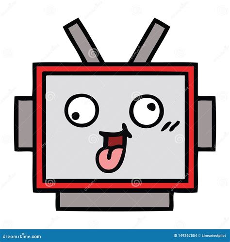 Cute Cartoon Robot Head Stock Vector Illustration Of Expression
