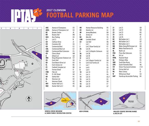 Clemson Football Parking Map Lot 12