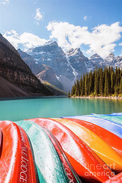 Canoes Lake Moraine Canada Photograph By Matteo Colombo Fine Art