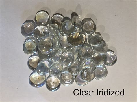 25 Medium Clear Iridized Glass Gems Jewelry Supplies Clear Etsy