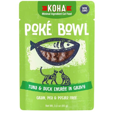 Treats Unleashed Koha Koha Poke Bowl Tuna And Duck Entree In Gravy For Cats