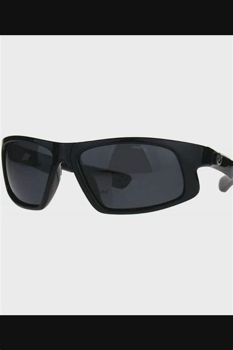 Nitrogen Mens Polarized Lens Sport Warp Plastic Sunglasses Black Red Black C8188lgmar0