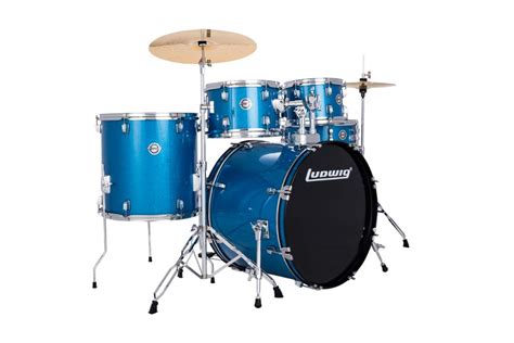 Ludwig Accent Drive Outfit Lc19519 Blue Sparkle 5 Piece Complete