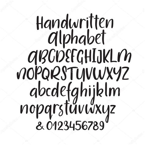 Handwritten Brush Letters Abc Modern Calligraphy Hand Lettering