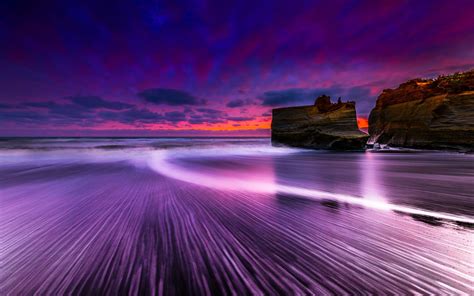 Download Purple Beach Sunset Wallpaper Gallery
